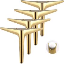 Set Of 4 Triangle Furniture From With Golden Feet, Electroplating Polishing Process, Gold 12 Cm
