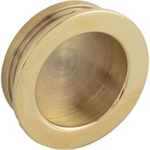 Technik Team Muschelgriff Ogma Messing Poliert Ø 39 Mm Griffmuschel Zum Einlassen - Glatte Form - Einlass Ø 35 Mm