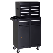 Durhand 2 In 1 Metal Tool Cabinet Storage Box Cabinet 5 Drawers Pegboard Chest