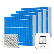 Armin Pack 4x Verdunstungs- & Silvertex Pads Für Armin 680ml - Kompatibel Mit Luftbefeuchtern, Kalkfrei, Antimikrobiell, Langlebig - Meaco