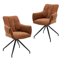 Chairus Dinging Chairs 2pcs Chenille Modern Simple Kitchen Chairs With Comfortable Backrest Swivel Armchairs For Living Room Restaurant, Orange