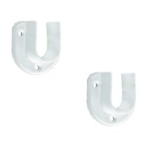 Cessot - Support Naissance Embase 35 Mm Pour Penderie Diamètre 16 Mm, 2 Pièces, Blanc