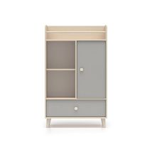 Petits-meubles - Biblioteca 1 Puerta 1 Cajón Alycia Beige Y Gris