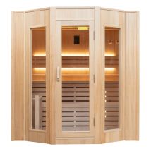 Dampfsauna Zen - France Sauna - 6 Plätze - 198 X 174 X 200 Cm - Fichtenholz - Komplettpaket 6.0kw