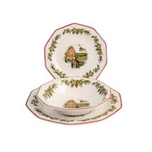 Servizio Di Piatti Da Tavola Natalizio Holly Toys Churchill 18 Pezzi