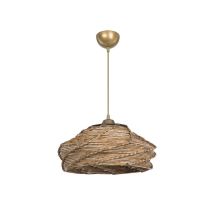 Lampada A Sospensione In Carta Intrecciata Stile Rustico Risa Mdl4940 Colore Marrone