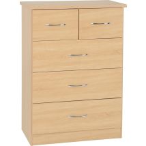 Seconique - Nevada 3+2 Drawer Chest - L46 X W81 X H115.5 Cm - Sonoma Oak Effect