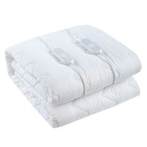 Scaldaletto Elettrico Matrimoniale 203 X 165 Cm Cotone E Poliestere Impermeabile 3 Livelli Di Temperatura 2 Controller Indipendenti Spegnimento 