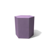 Espositore tavolino esagonale Icetab Prugna – Design Kloris – Colore: Prugna – Ideale per negozi e ambienti esterni