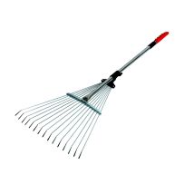 Expanding Telescopic Metal Garden Leaf Rake Cuttings Lawn Adjustable - Darlac