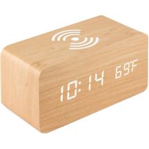 Sveglia Digitale Eosnow Con Caricabatterie Wireless, Display Led Temperatura Ambiente