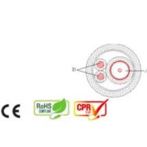 Cavo coassiale MX2050 HD 75 Ohm – 2x0,50 mm – PVC bianco – Per impianti TVCC HD-SDI