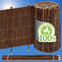 300x30 Valla De Mimbre Enrollable - Bordura Flexible Jardín - Delimitador Bordes