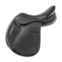 15,5 = 39,5 Cm, Noir: Selle De Saut Sidney En Cuir Double Garrot Interchangeable
