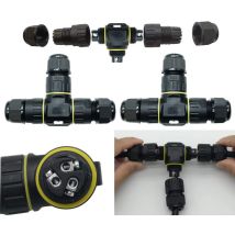 Waterproof Connector T-shape/ 2 Pcs Ip68 Waterproof Cable Connector/external Sheath Connector/max Ø12mm Cable Connector/ Weatherproof Outdoor 