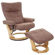 Neuwertig] Mca Relaxsessel Edmonton, Fernsehsessel Hocker, Stoff/textil 130kg Belastbar Antikbraun, Naturbraun