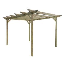 Arbor Garden Solutions - Orchid Wooden Garden Pergola Kit, 1.8m X 1.8m , (4 Uprights) Light Green