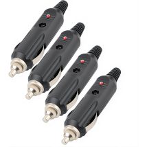 Kfz-zigarettenanzünderstecker, 5a 12v/24v Adapter Mit Led-leuchten, Stecker Mit Sicherung (4 Stück)