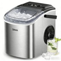 Machine À Glaçons Compacte Autonettoyante - 9 Glaçons En 6min, 12 Kg/jour, 2 Tailles Adaptées À La Cuisine, Bar Ou Fêtes