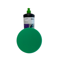 3m 51815 Pasta Abrsasiva Fast Cut Litri 1 + 3m 50487 Tampone In Spugna Piatta Verde 150 Mm 1 Pezzo