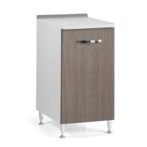 Azur Line - Küchenmöbel Boden 40x50x85h 1 Tür Top Weiss Finish Lärche Grau