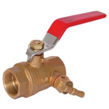 Sanitaire-distribution - Valvola A Sfera Ventilata - Ottone - Femmina - Maniglia Piatta Rossa 15x21