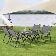 Campingmöbel-set Botrugno 5-tlg. Textilgewebe Grau [casa.pro]