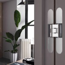 Bisagra Kubi 7 – Cromo Mate – Soporta hasta 100 kg – Para puertas de 600 a 900 mm – Instalación sencilla