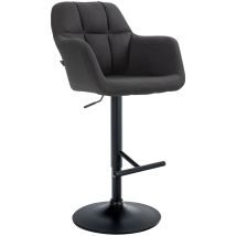 Sgabello Da Bar Seggiolone X1 Funzione Di Rotazione A 360° In Tessuto Nero Con Cuciture Decorative Base In Metallo Nero 100005281