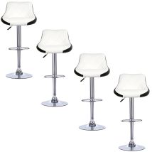 Wyctin 4x Taburetes De Bar Con Respaldo Cuero Sintético Taburetes Alto Cocina Regulable En Altura Taburetes Giratorio Sillas Bar Taburete De Trabajo 