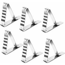 Fuhuida Trading - Ahlsen Clips Para Mantel De Acero Inoxidable, Juego De 6 Clips Para Mantel De Acero Inoxidable, Clips Antideslizantes Para Mantel 