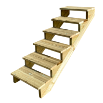 Vinuovo - Gartentreppe Holz H105cm 6 Stufen, Breite 80cm, Ohne Setzstufen