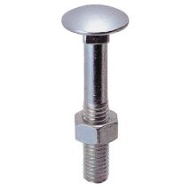 Bulloneria Del Toce - 50pz Bulloni Zincati A Legno Testa Tonda Quadro Sotto Testa Uni-5732 12x130