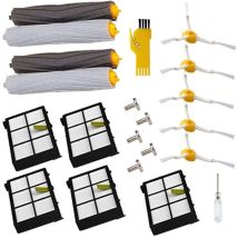 Lling - Replacement Parts For Irobot Roomba 980 960 900 880 870 860 800 Robotic Vacuum Cleaner (5pcs Side Brushes 5pcs Screws 5pcs Filters 2 Set 