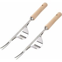 Ahlsen - Cortador De Malezas De 2 Piezas, Cortador De Malezas Manual, Cortador De Césped Con Mango De Madera, Raspador De Juntas Pequeño, Desmalezador