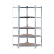 7house Modulares Eckregal Aus Metall Mit 5 Böden, 875 Kg, Silber, 80 X 40 X 180 Cm