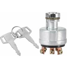 Kzq Ignition Switch Starter Switch With Shovel For 6-terminal Wire Driver, 2 Keys Compatible With Kobelco Sk200-3 Sk200-5 Sk120-5