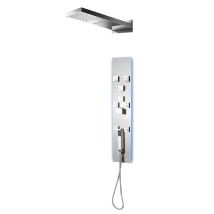 Columna De Ducha Cibele De Hidromasaje En Acero Inoxidable, Iluminación Led, Cascada Y 6 Jets De Masaje