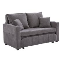 Canapé Multifonctionnel Tissu Chenille Gris 139.00x73.00x83.00 Cm Zipsofa Canapé