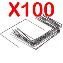 Agrafes Toile De Paillage Anti Mauvaises Herbes Largeur 20cm Fabrication Française Pointes Bisautées Lot De 100 Sardines Métal
