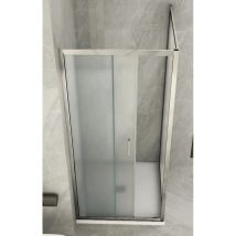 Box Doccia Angolare 6mm Opaco Anta Fissa Porta Scorrevole Anticalcare Cristallo - Misura Box Angolare 90x125