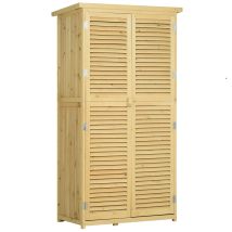 Armadio Mobile Portaoggetti Da Giardino 87x46,5x160 Cm In Legno