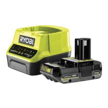Ryobi – 18V 2AMP Battery and Charger – Lithium+ Technology, IntelliCell Monitoring, 4-Stage Fuel Gauge, Tough Pack Design