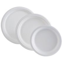 Piatto In Bagassa Naturale 26 Cm, Confezione Da 50