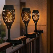 Lampes Torches Solaires À Led Pour Balcon Vacillant Extérieur Décoration De Jardin Torche Solaire De Jardin Avec Pince, Balustrade Lumineuse, Effet 
