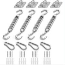 Kit Di Fissaggio Per Vele Parasole, Kit Di Fissaggio Per Vele Parasole In Acciaio Inox Per Triangolo E Quadrato, Rettangolo, Accessori Di Fissaggio 