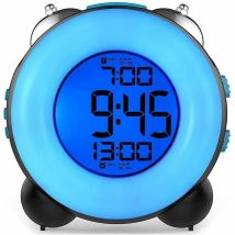 Réveil Fort Pour Les Gros Dormeurs, Réveil En Option Double Réveil Réglage Snooze Écran Couleur Horloge Électronique Multi-groupe Réveil Grande 