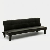 Divano Letto Piccolo In Similpelle Per Monolocale Bilocale Topazio Joy - Nero