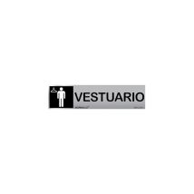 Cartello Spogliatoio Uomo, Acciaio Inox, Adesivo, 5x20cm, Rd707011