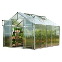 Tendapro - Gfp Gewächshaus Topas 5 Aus Alu 225x322 Cm Ca. 8 Mm Doppelstegplatten Mit Fundamentrahmen, Automatischer Fensteröffner